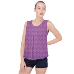 Violet Flowers Bubble Hem Chiffon Tank Top by Sparkle