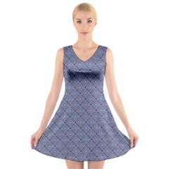 Blue Diamonds V-neck Sleeveless Dress by Sparkle