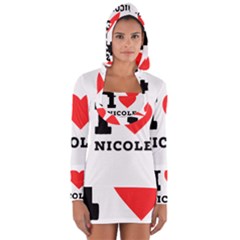 I Love Nicole Long Sleeve Hooded T-shirt by ilovewhateva