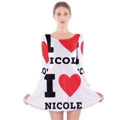 I Love Nicole Long Sleeve Velvet Skater Dress by ilovewhateva