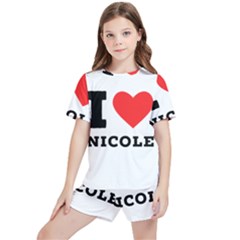 I Love Nicole Kids  Tee And Sports Shorts Set by ilovewhateva