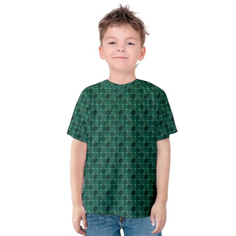 Green Pattern Kids  Cotton Tee by Sparkle