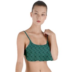 Green Pattern Layered Top Bikini Top  by Sparkle