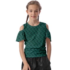 Green Pattern Kids  Butterfly Cutout Tee