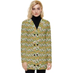 Pattern Button Up Hooded Coat  by Sparkle