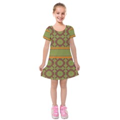 Pattern 29 Kids  Short Sleeve Velvet Dress by GardenOfOphir