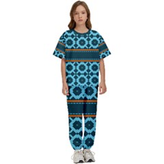 Pattern 28 Kids  Tee And Pants Sports Set by GardenOfOphir