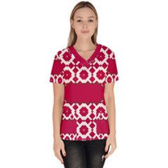 Pattern 30 Women s V-neck Scrub Top by GardenOfOphir