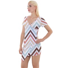 Pattern 38 Short Sleeve Asymmetric Mini Dress by GardenOfOphir