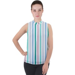 Pattern 43 Mock Neck Chiffon Sleeveless Top by GardenOfOphir