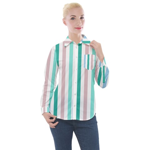 Pattern 43 Women s Long Sleeve Pocket Shirt by GardenOfOphir