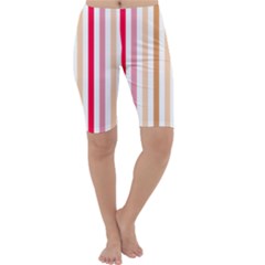 Stripe Pattern Cropped Leggings  by GardenOfOphir