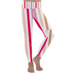 Stripe Pattern Kids  Lightweight Velour Classic Yoga Leggings by GardenOfOphir