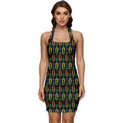 Pattern 61 Sleeveless Wide Square Neckline Ruched Bodycon Dress