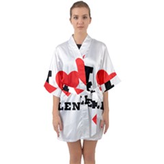 I Love Helen Half Sleeve Satin Kimono  by ilovewhateva