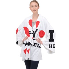 I Love Helen Long Sleeve Velvet Kimono  by ilovewhateva