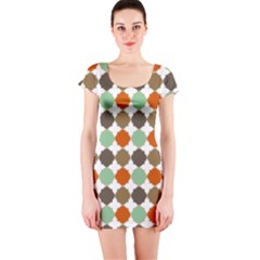 Stylish Pattern Short Sleeve Bodycon Dress