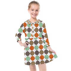 Stylish Pattern Kids  Quarter Sleeve Shirt Dress by GardenOfOphir