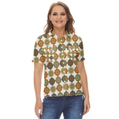 Pattern Women s Short Sleeve Double Pocket Shirt