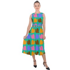 Slugs Midi Tie-back Chiffon Dress by GardenOfOphir