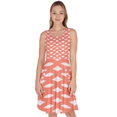 Lattice Iv Knee Length Skater Dress With Pockets