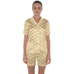 Lattice Ii Satin Short Sleeve Pajamas Set