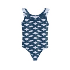Lattice Pattern Kids  Frill Swimsuit by GardenOfOphir