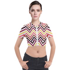 Chevron V Short Sleeve Cropped Jacket by GardenOfOphir