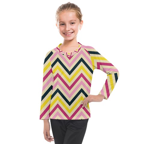 Chevron I Kids  Long Mesh Tee by GardenOfOphir