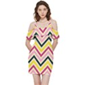 Chevron I Shoulder Frill Bodycon Summer Dress View3