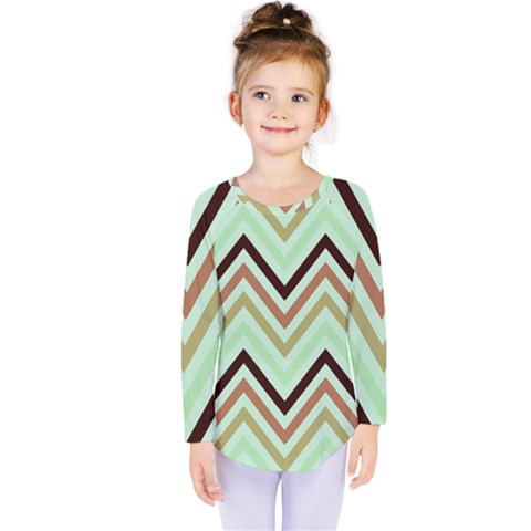 Chevron Iii Kids  Long Sleeve Tee by GardenOfOphir