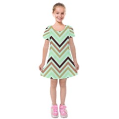 Chevron Iii Kids  Short Sleeve Velvet Dress by GardenOfOphir