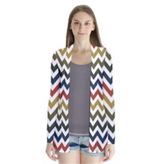 Chevron Ii Drape Collar Cardigan by GardenOfOphir