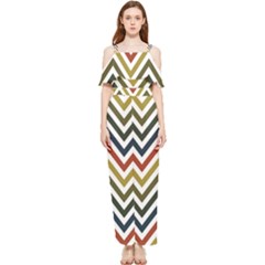 Chevron Ii Draped Sleeveless Chiffon Jumpsuit by GardenOfOphir