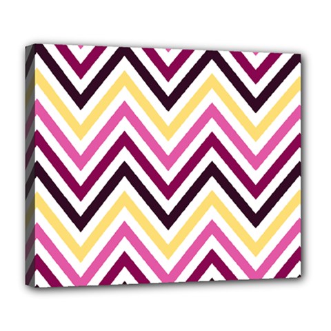 Pretty Chevron Deluxe Canvas 24  X 20  (stretched) by GardenOfOphir