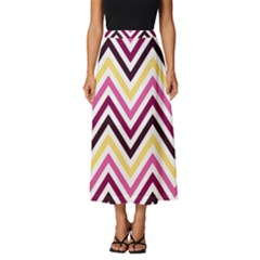 Pretty Chevron Classic Midi Chiffon Skirt by GardenOfOphir