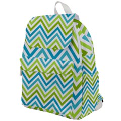 Green Chevron Top Flap Backpack by GardenOfOphir