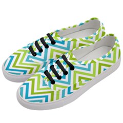 Green Chevron Women s Classic Low Top Sneakers by GardenOfOphir