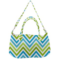 Green Chevron Removal Strap Handbag by GardenOfOphir