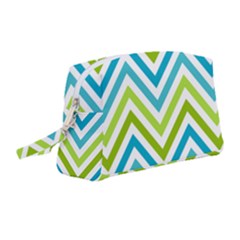 Green Chevron Wristlet Pouch Bag (medium) by GardenOfOphir