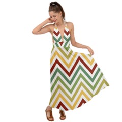 Cevron Backless Maxi Beach Dress by GardenOfOphir