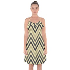 Mute Chevron Ruffle Detail Chiffon Dress