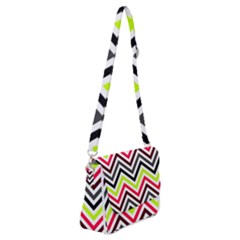 Chevron Shoulder Bag With Back Zipper by GardenOfOphir