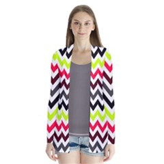 Chevron Drape Collar Cardigan