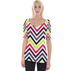 Chevron Wide Neckline Tee