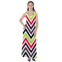 Chevron Sleeveless Velour Maxi Dress