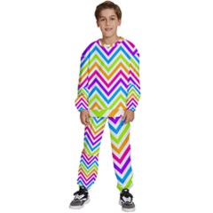 Bright Chevron Kids  Sweatshirt Set by GardenOfOphir