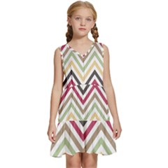 Colorful Chevron Kids  Sleeveless Tiered Mini Dress by GardenOfOphir
