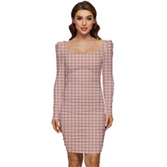 Pattern 100 Women Long Sleeve Ruched Stretch Jersey Dress