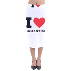 I Love Samantha Velvet Midi Pencil Skirt by ilovewhateva